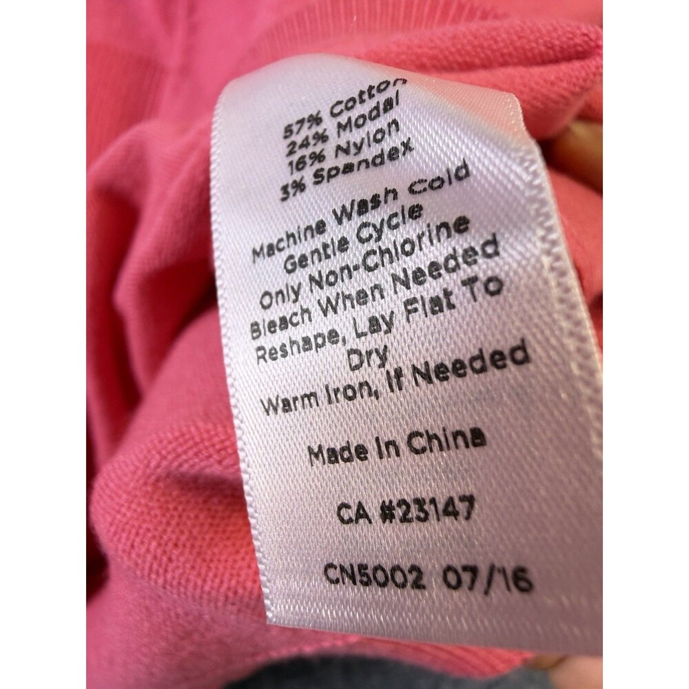 Talbots Womens S Hot Pink Turtleneck Sweater Cotton Blend Ribbed Preppy - Picture 10 of 11